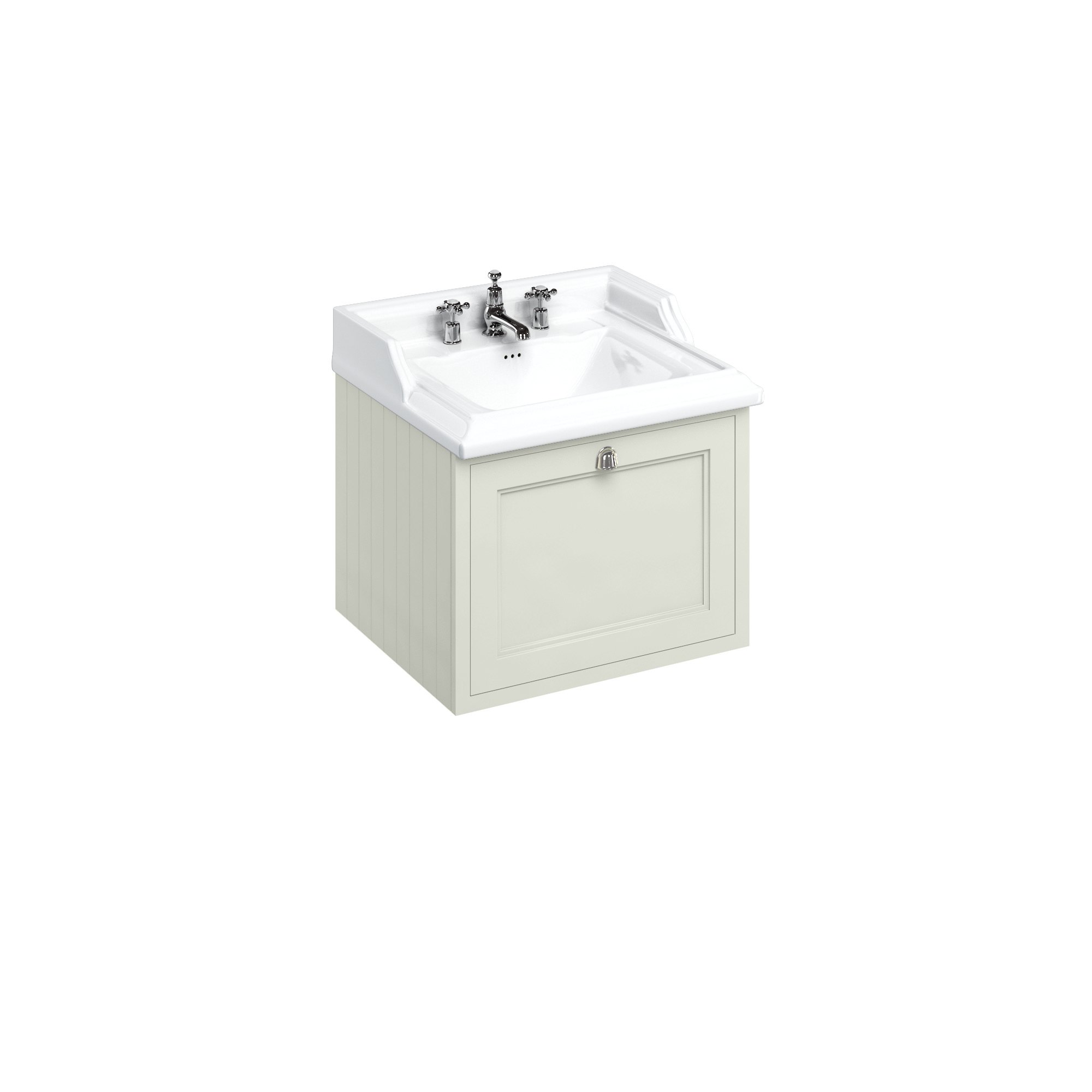 Wall Hung 65 Vanity Unit single drawer - Sand and Classic basin 3 tap holes